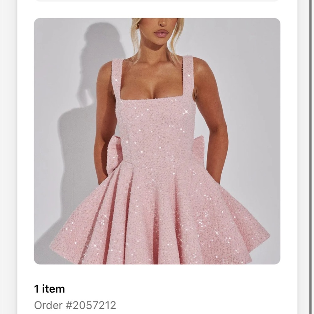 Sparkling Pink Mini Dress - Picture 1 of 7